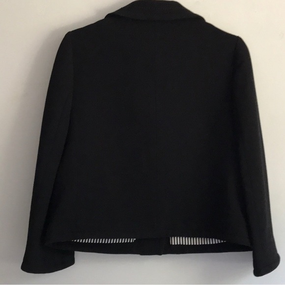 Kate Spade Black Wool Button Peacoat Jacket - Picture 4 of 7